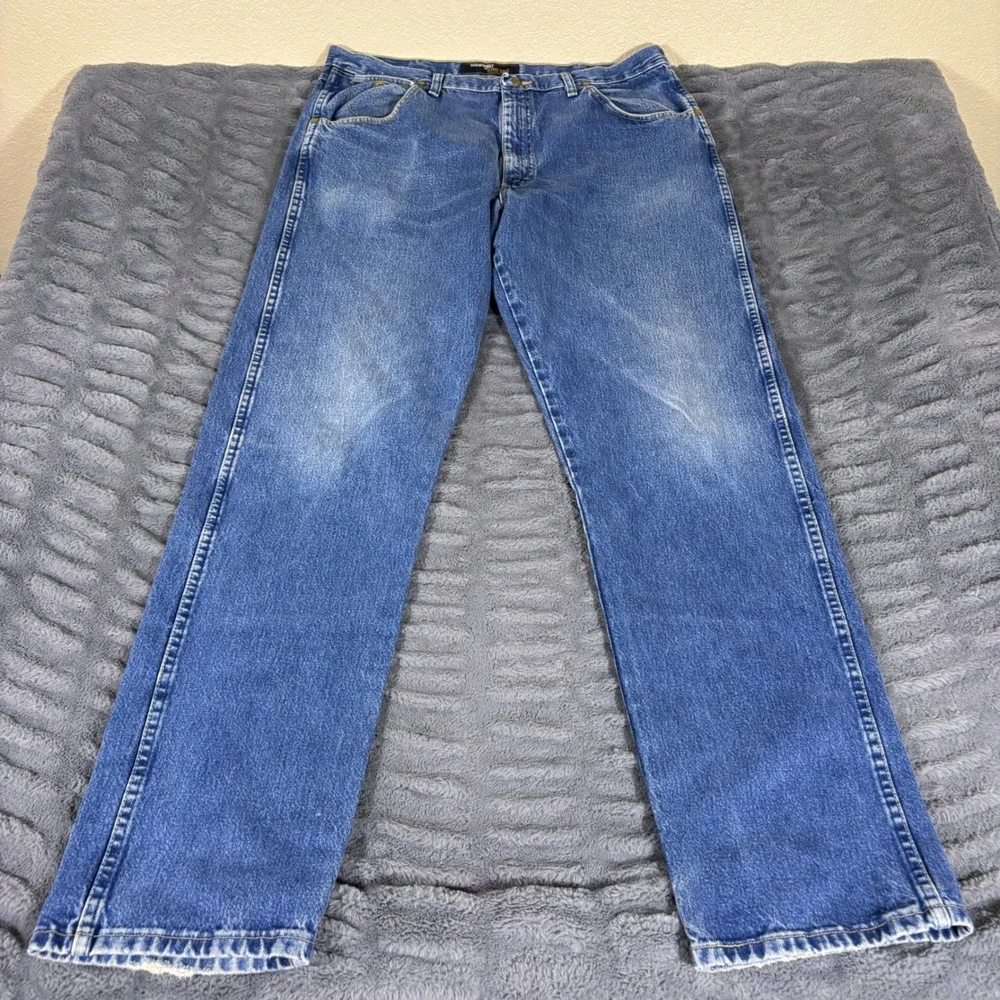 Wrangler George Strait Relaxed Fit Jeans Mens 38x36 Blue Straight Leg AR474